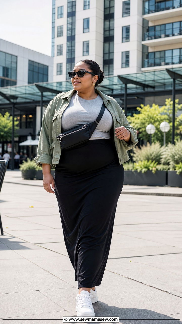 Plus Size Maxi Skirt And Sneakers Outfit - 20 plus size maxi skirt outfit ideas