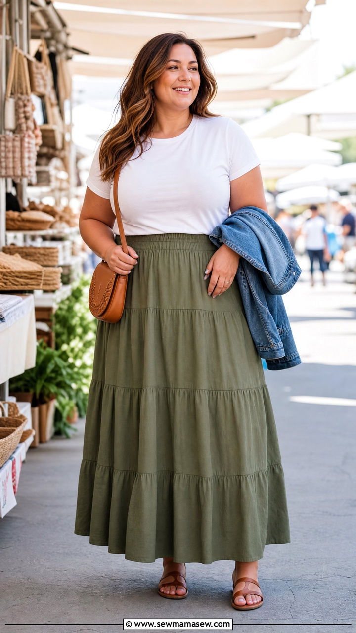 Plus Size Maxi Skirt And T Shirt Outfit - 20 how to style plus size outfits
