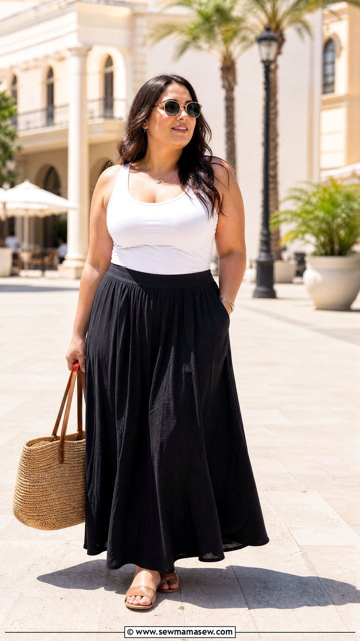 Plus Size Maxi Skirt Outfit - 20 plus size midsize outfit ideas