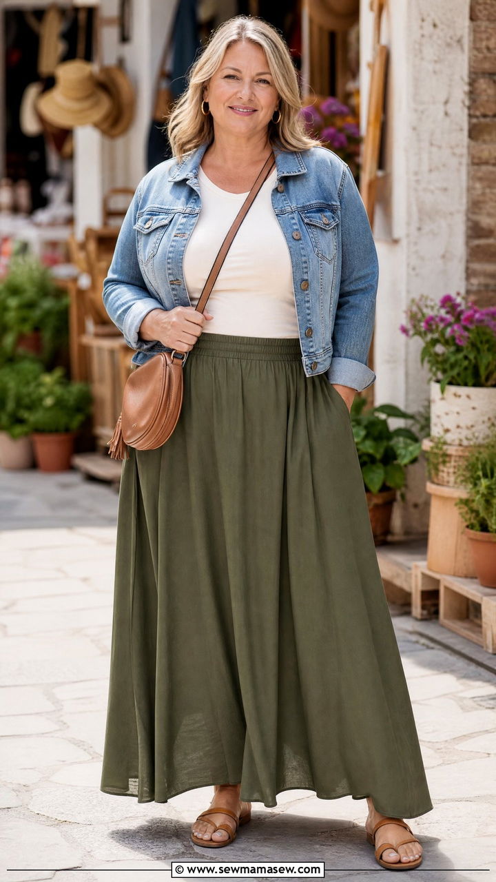 Plus Size Maxi Skirt Outfit - 20 plus size outfits for mature women