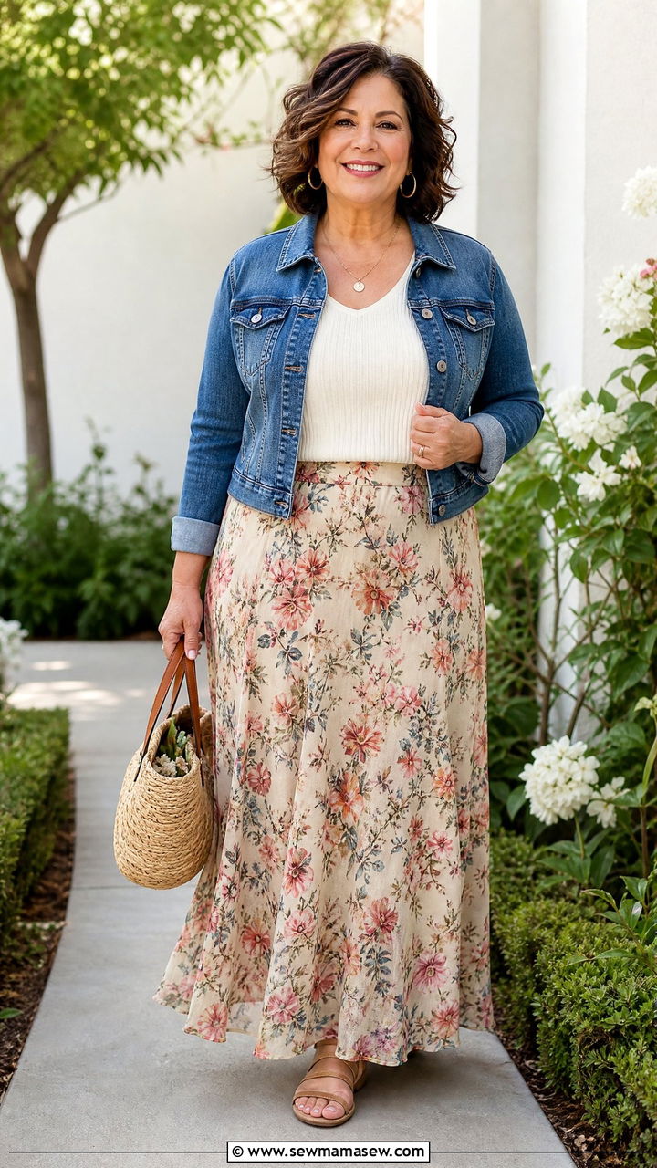 Plus Size Maxi Skirt Outfit - 20 plus size outfits for older women