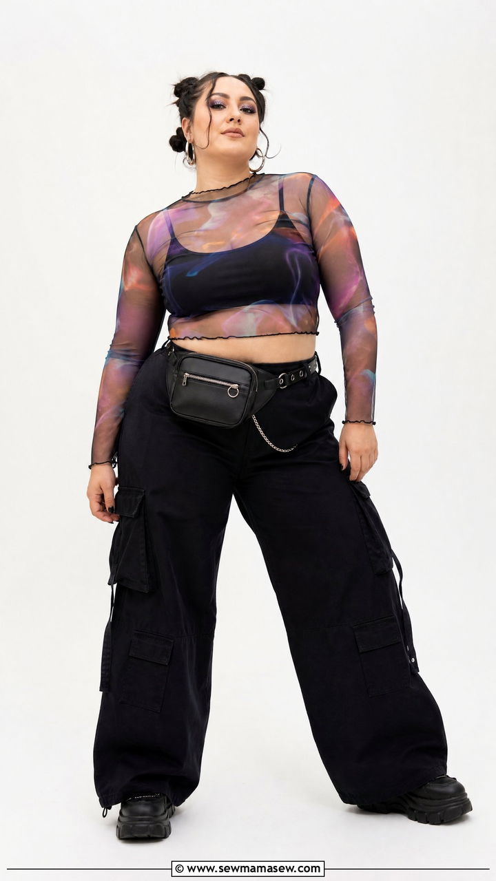 Plus Size Mesh Festival Top Outfit - 20 plus size festival top outfit ideas