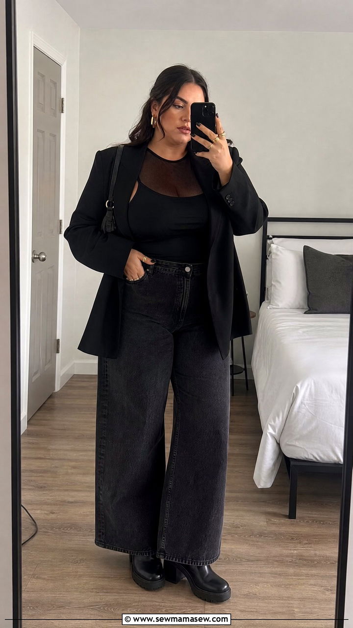 Plus Size Mesh Top Outfit - 20 plus size night out top outfit ideas