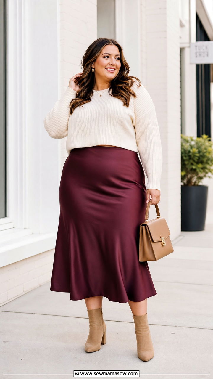 Plus Size Midi Skirt And Sweater Outfit - 20 plus size midi skirt outfit ideas