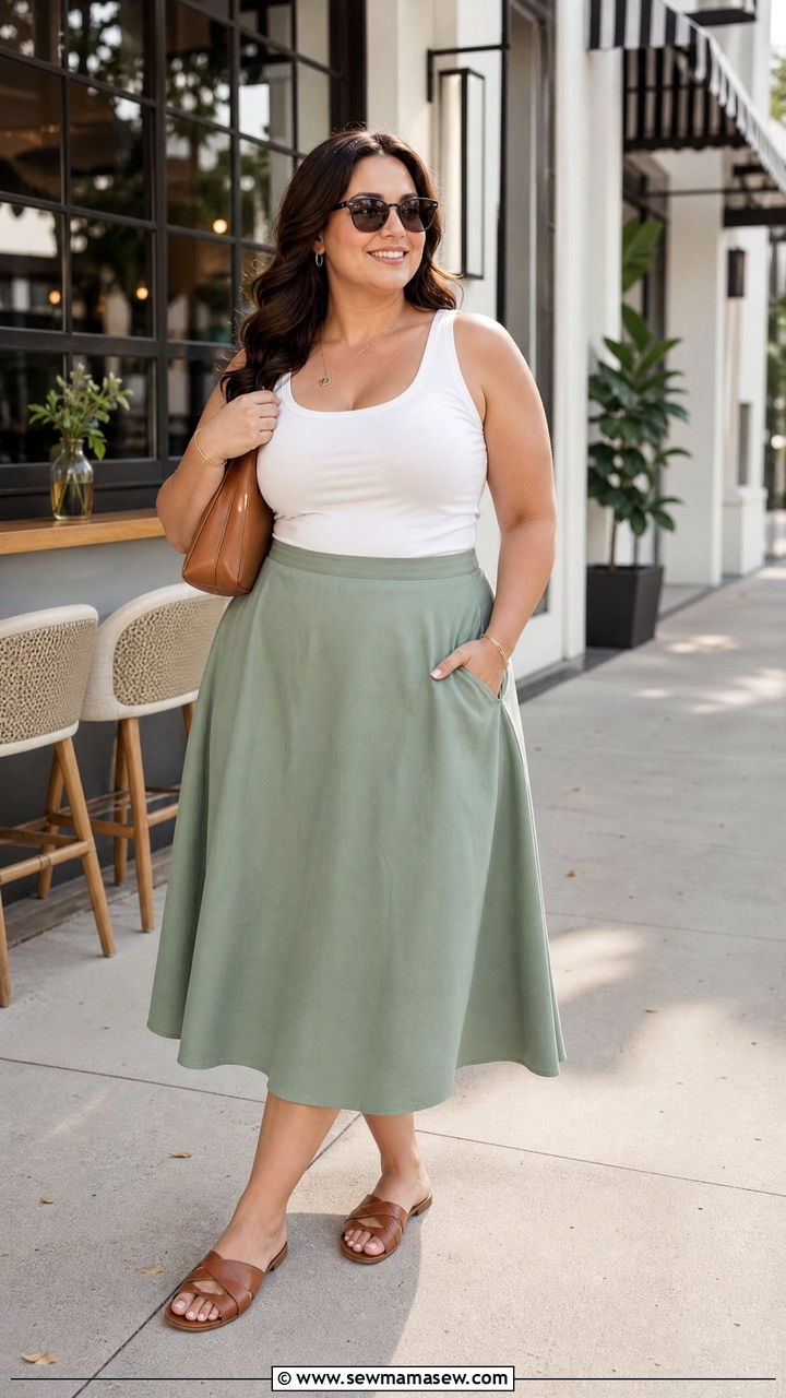 Plus Size Midi Skirt Outfit - 20 plus size summer outfit ideas for curvy women