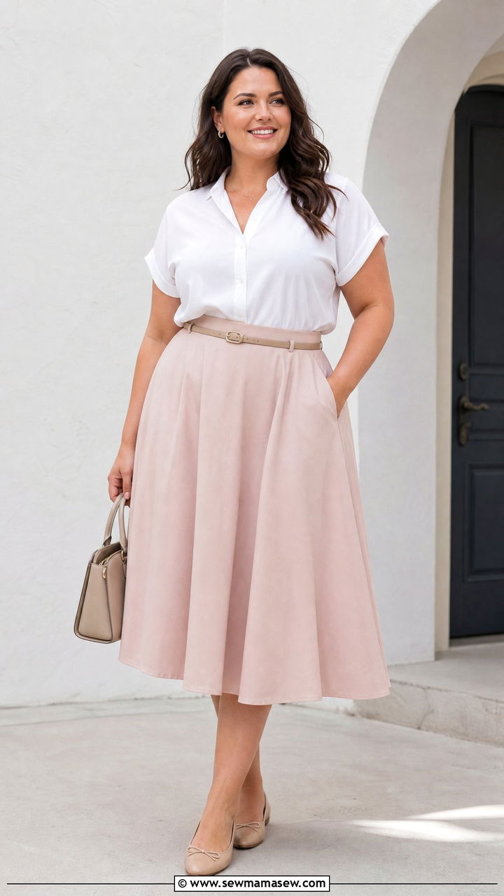 Plus Size Midi Skirt Outfit - 20 plus size summer outfit ideas with skirt