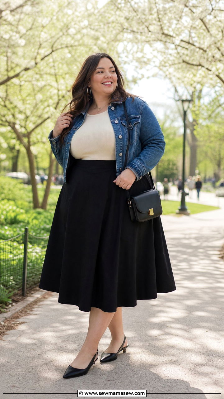 Plus Size Midi Skirt Outfit - 20 slimming plus size outfit ideas