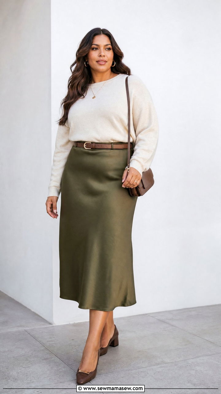 Plus Size Midi Skirt Outfit For Tall Women - 20 plus size outfits for tall women