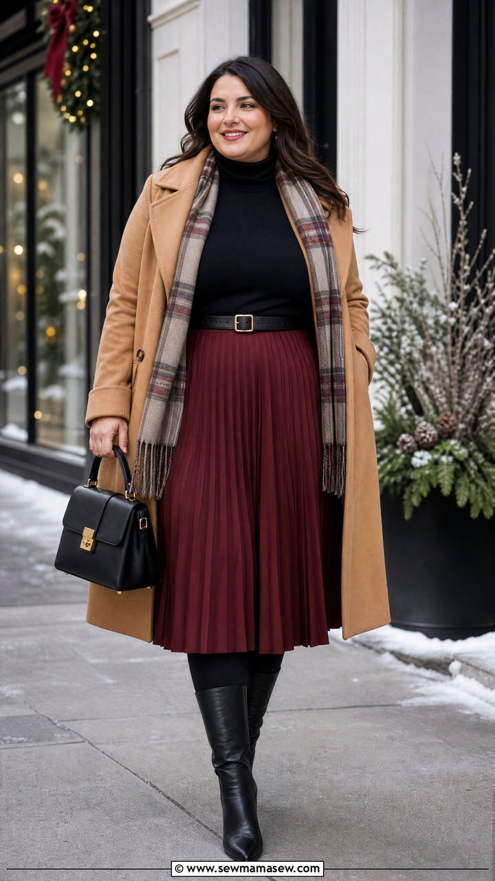 Plus Size Midi Skirt Winter Outfit - 20 plus size layered winter outfits