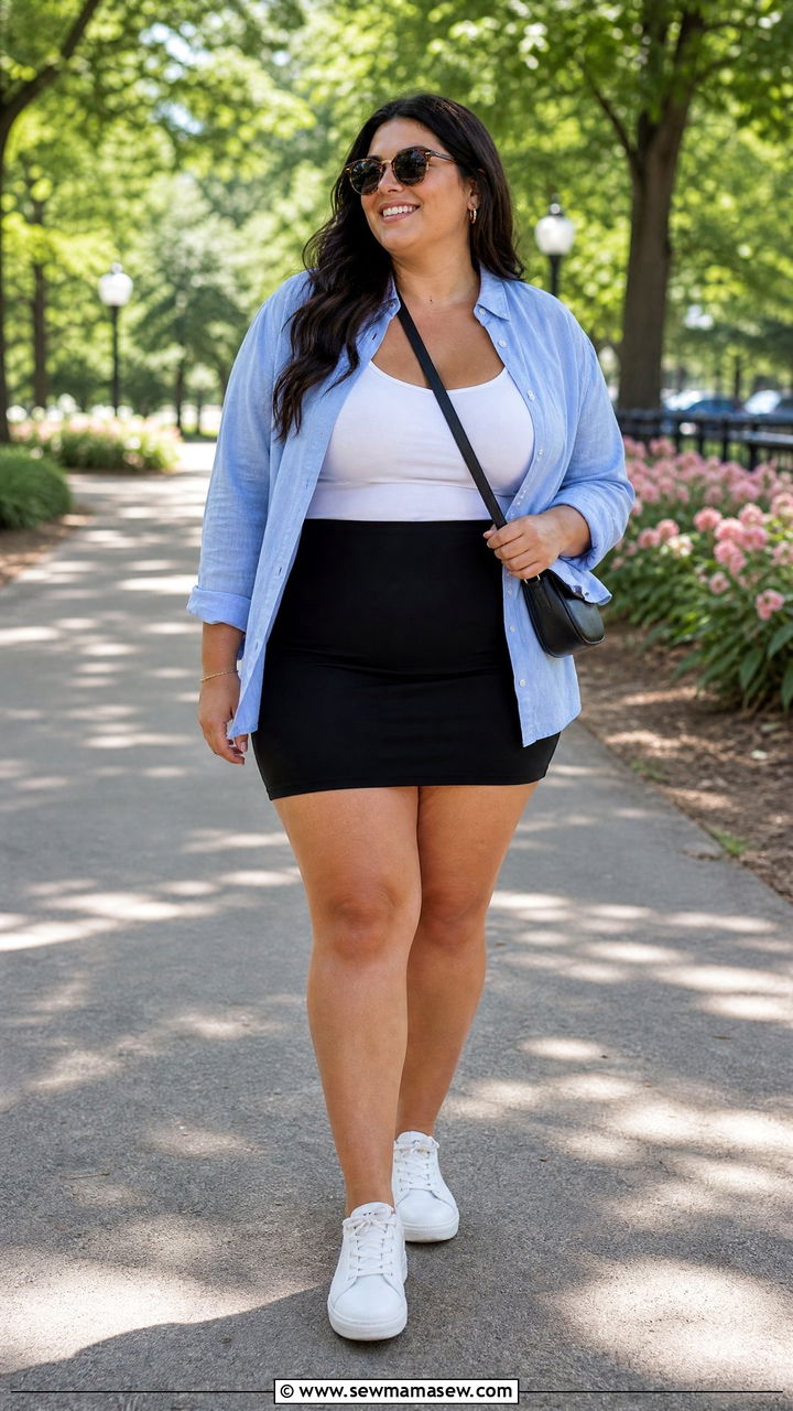 Plus Size Mini Skirt Outfit - 20 plus size summer outfit ideas with skirt