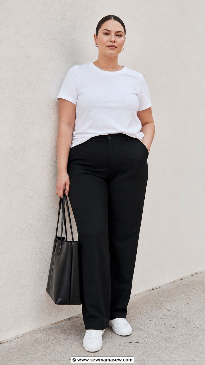 Plus Size Minimal Graphic Top Outfit - 20 plus size clean girl top outfit ideas