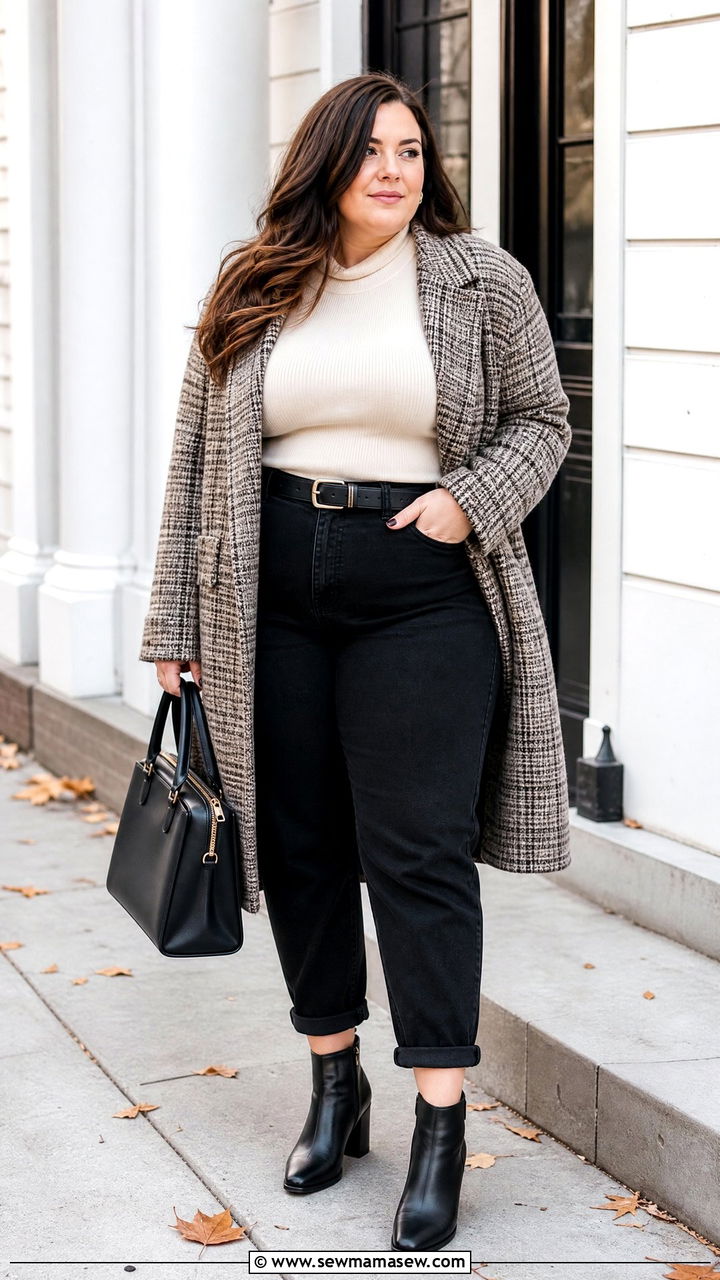 Plus Size Mom Jeans With Ankle Boots - 20 plus size mom jeans outfit ideas