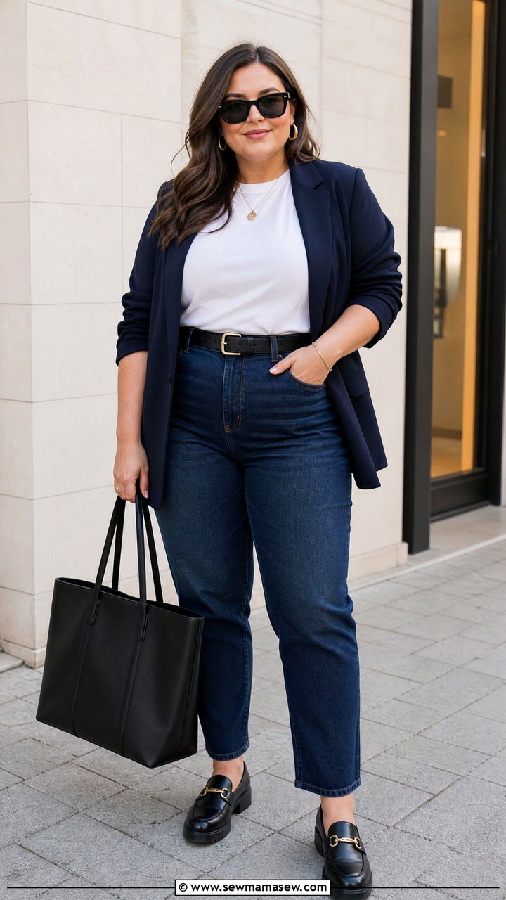 Plus Size Mom Jeans With Loafers - 20 plus size mom jeans outfit ideas