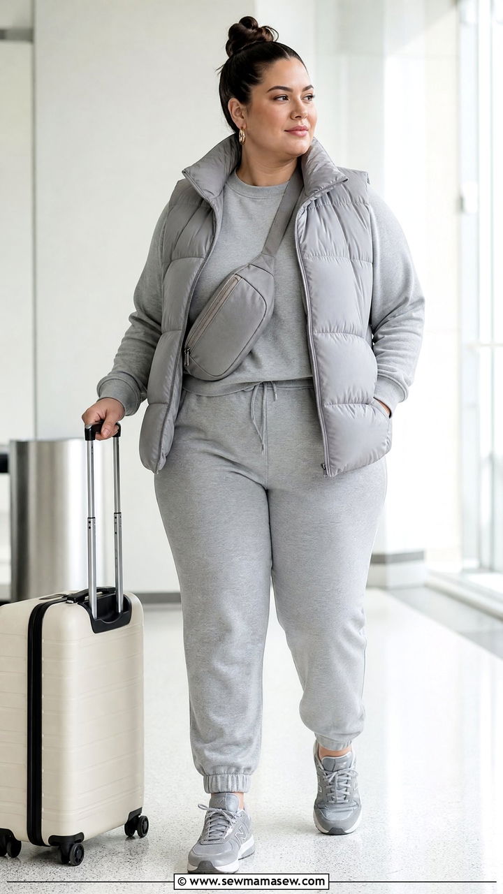 Plus Size Monochrome Athleisure Outfit - 20 plus size monochrome outfit ideas