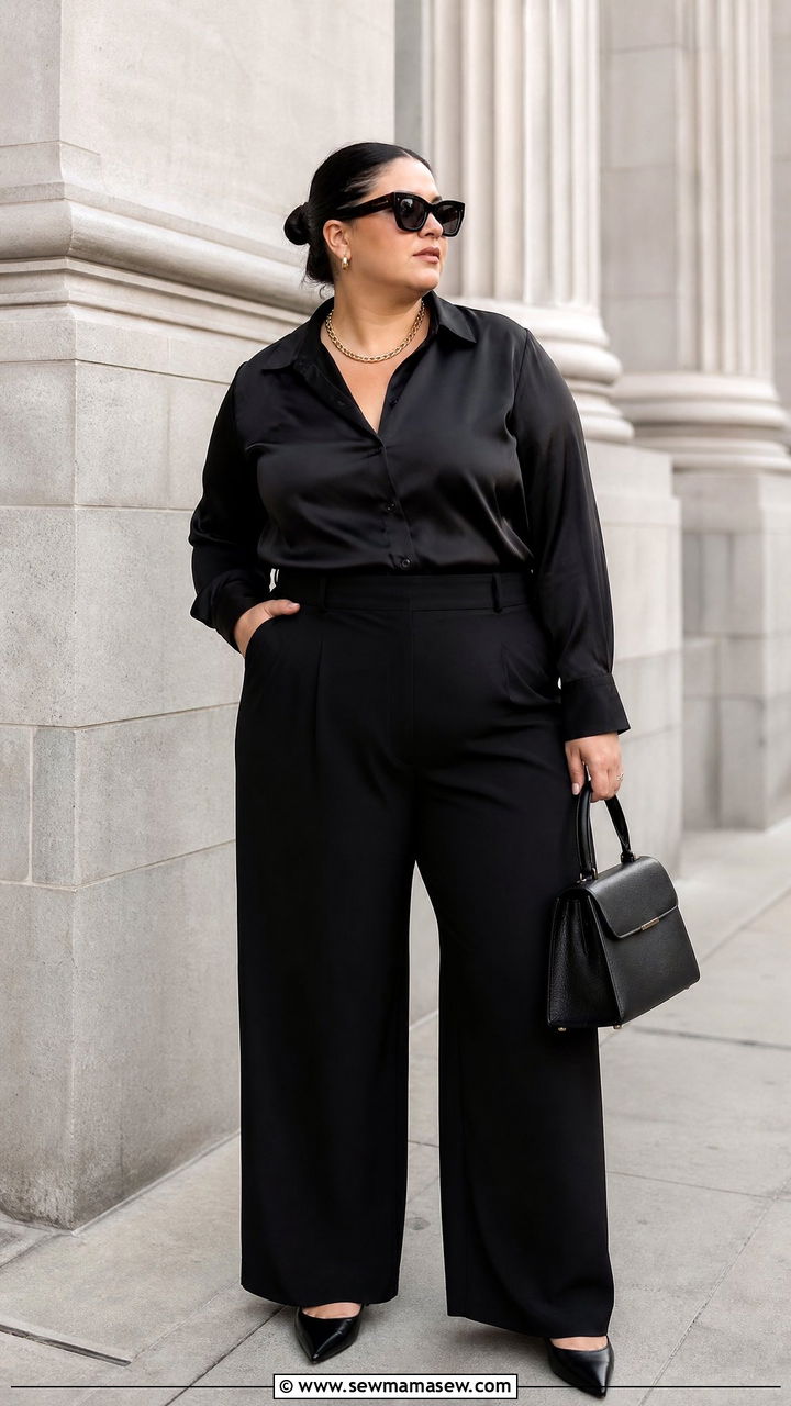 Plus Size Monochrome Black Outfit - 20 how to style plus size outfits