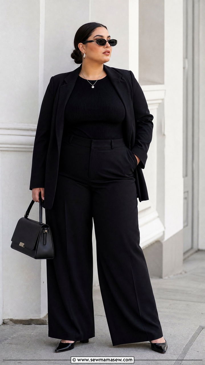 Plus Size Monochrome Black Outfit - 20 plus size outfits for women over 30