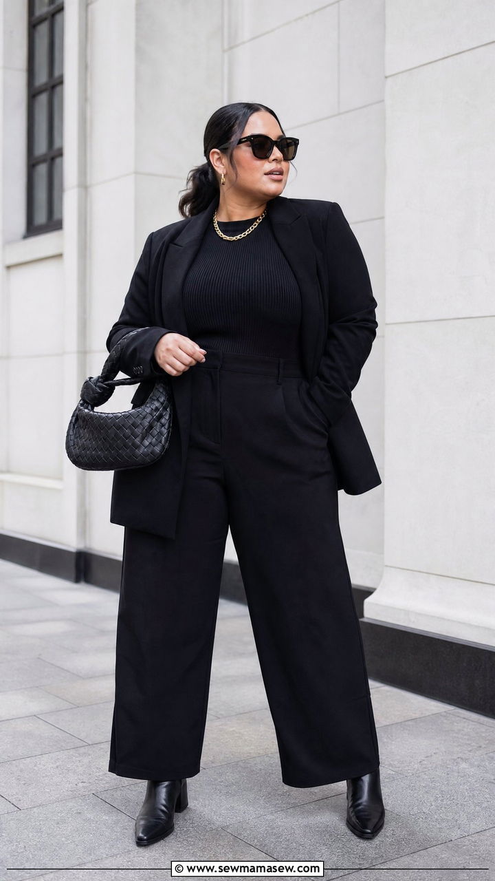 Plus Size Monochrome Black Outfit - 20 effortless plus size outfit ideas