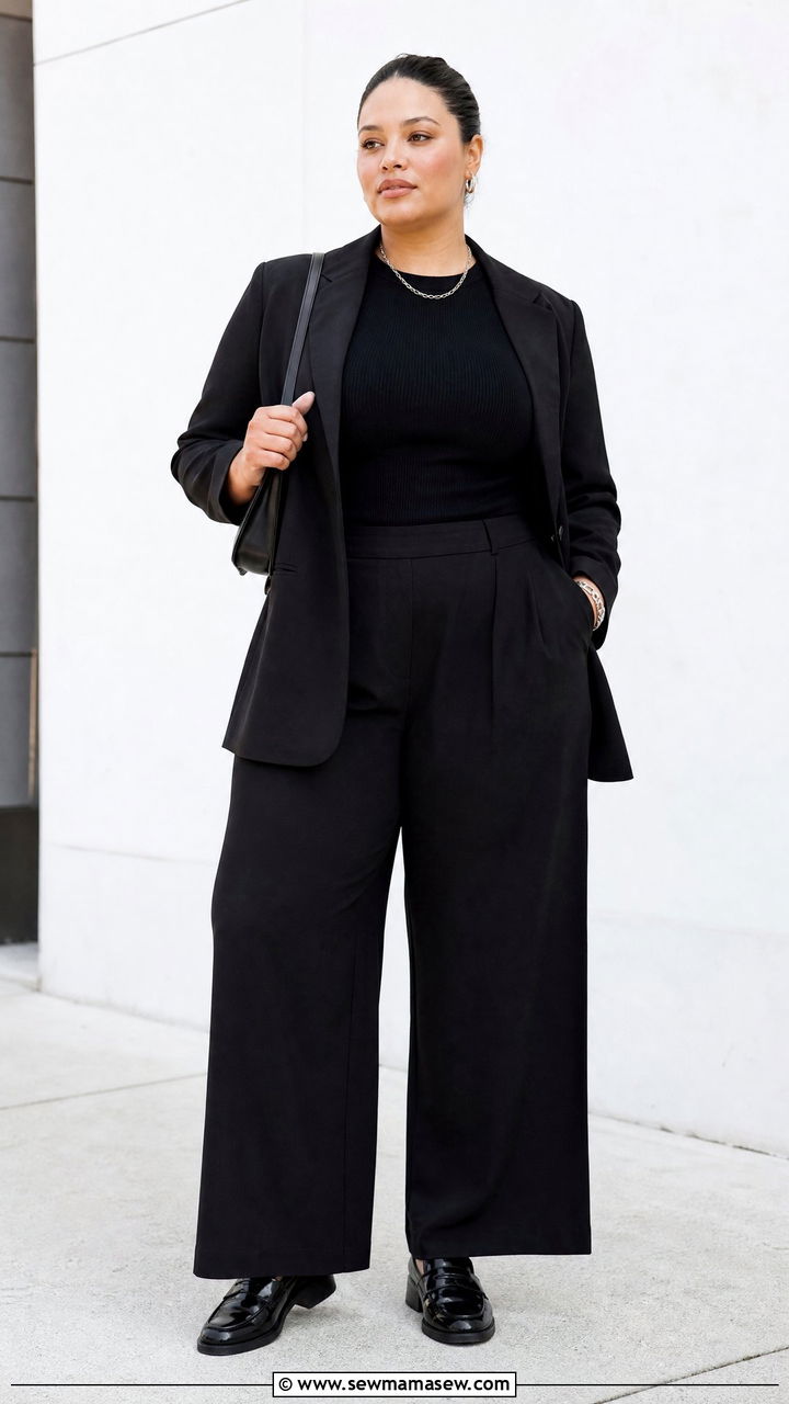 Plus Size Monochrome Outfit - 20 plus size midsize outfit ideas