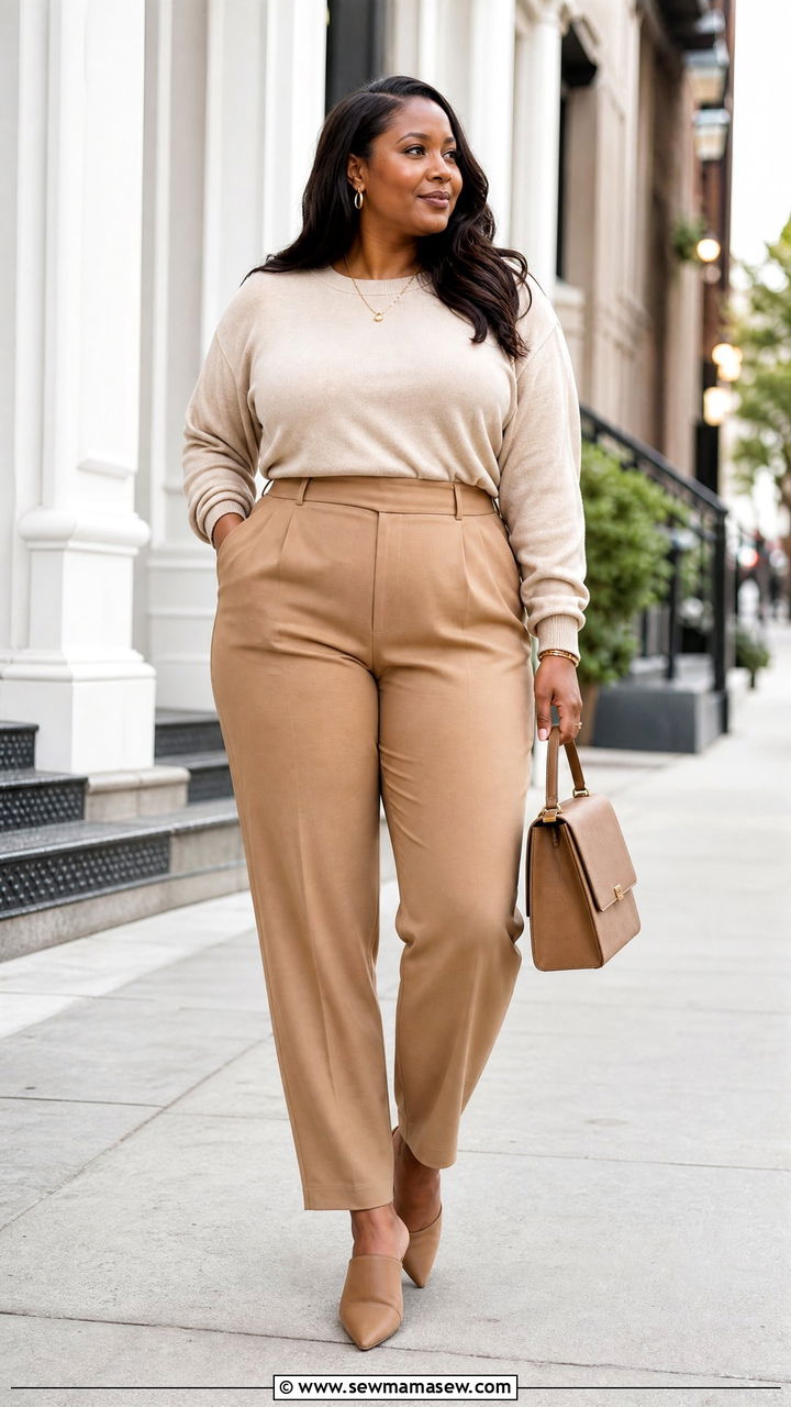 Plus Size Monochrome Outfit - 20 slimming plus size outfit ideas