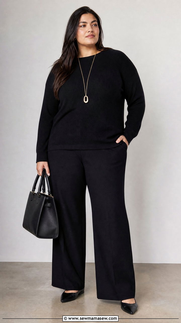 Plus Size Monochrome Outfit - 20 plus size outfits for big belly