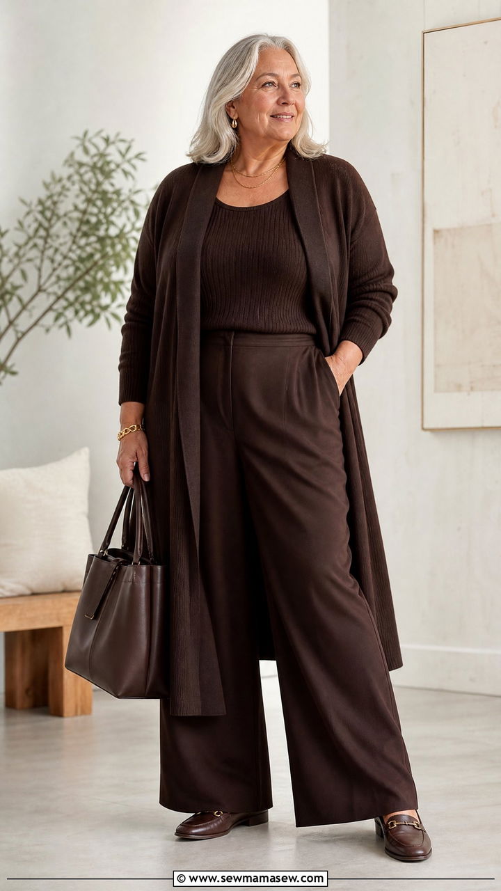 Plus Size Monochrome Outfit - 20 plus size outfits for older women