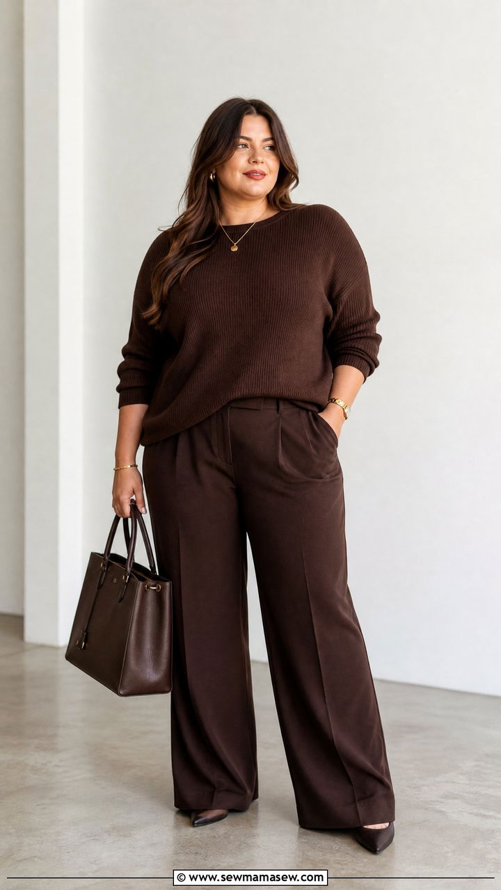 Plus Size Monochrome Outfit - 20 plus size outfits to look slimmer