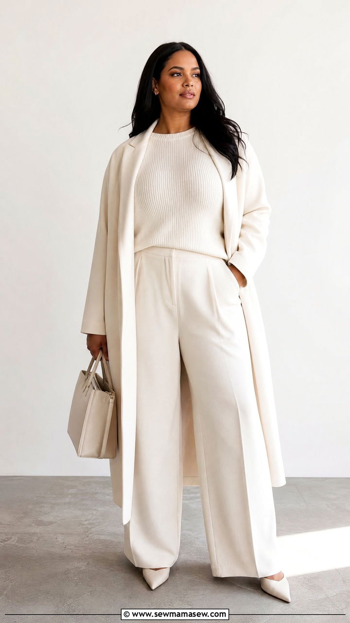 Plus Size Monochrome Outfit For Tall Women - 20 plus size outfits for tall women