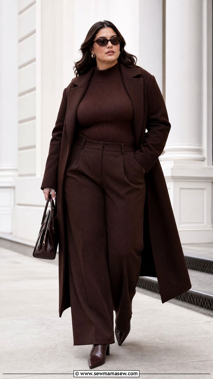 Plus Size Monochrome Outfit With Boots - 20 plus size outfit ideas with boots