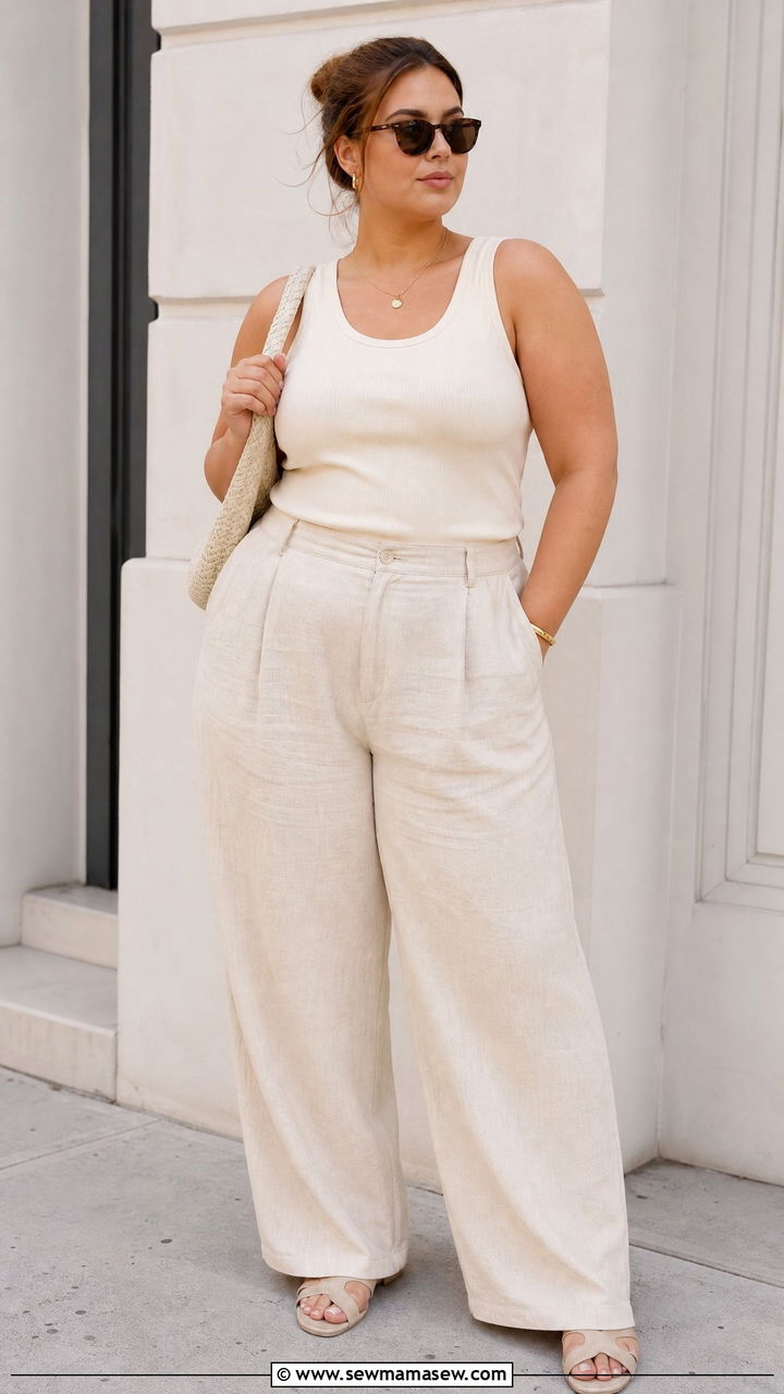 Plus Size Monochrome Summer Outfit - 20 plus size summer outfit ideas aesthetic