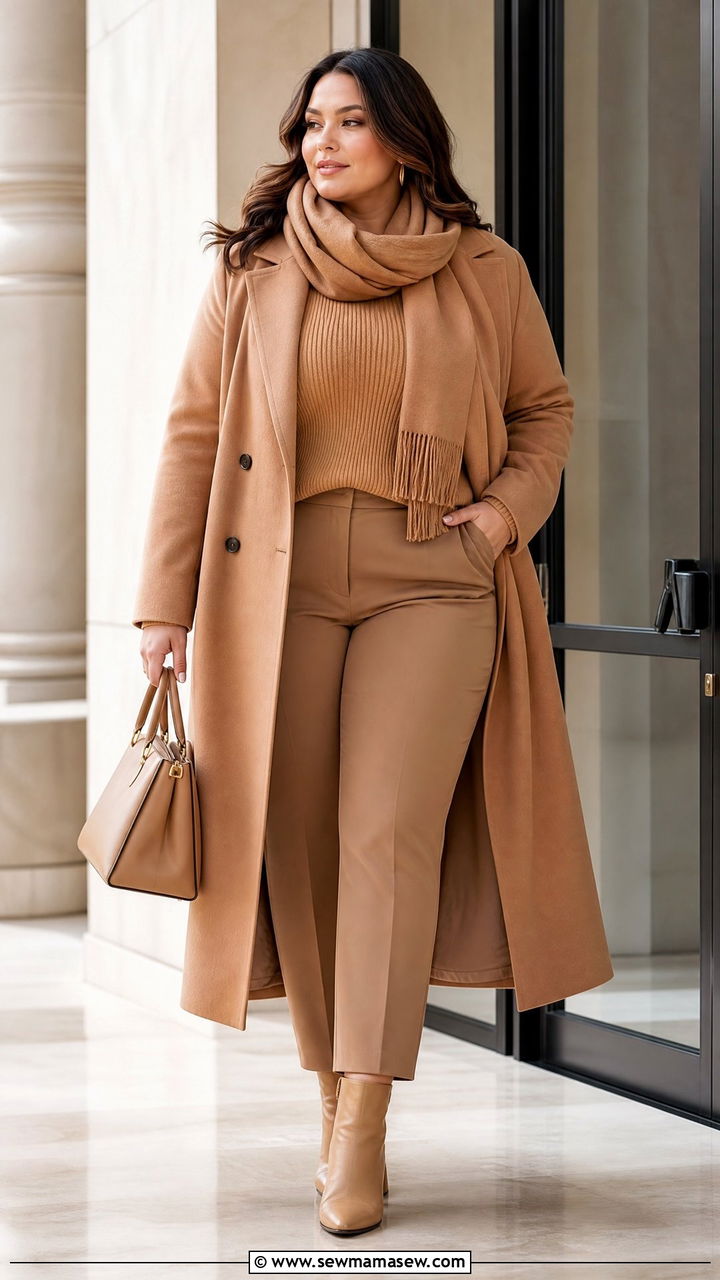 Plus Size Monochrome Winter Outfit With Boots - 20 plus size winter outfit ideas with boots