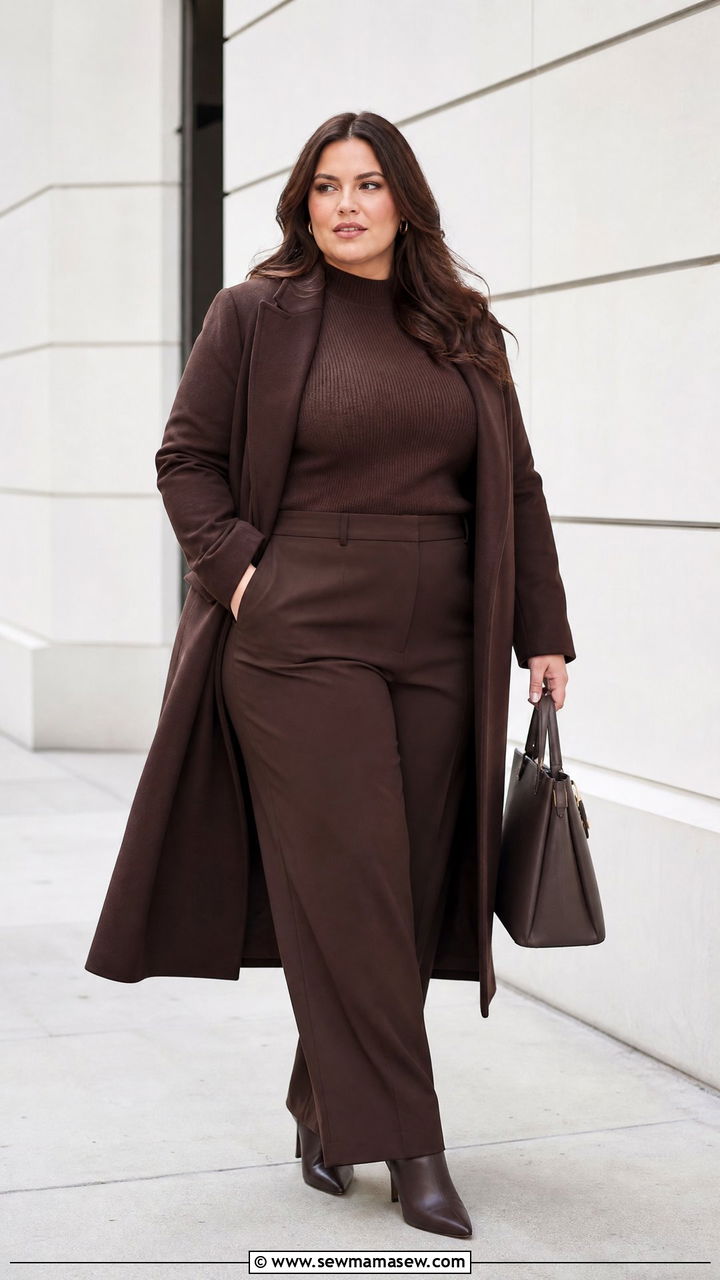 Plus Size Monochrome Work Outfit - 20 plus size fall outfit ideas for work