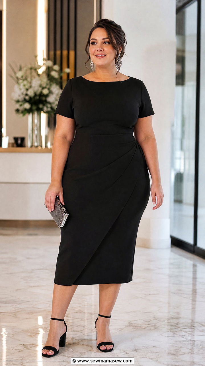 Plus Size Off Shoulder Cocktail Dress Outfit - 20 plus size cocktail outfit ideas