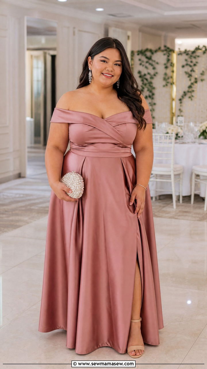 Plus Size Off Shoulder Gala Dress - 20 plus size gala outfit ideas