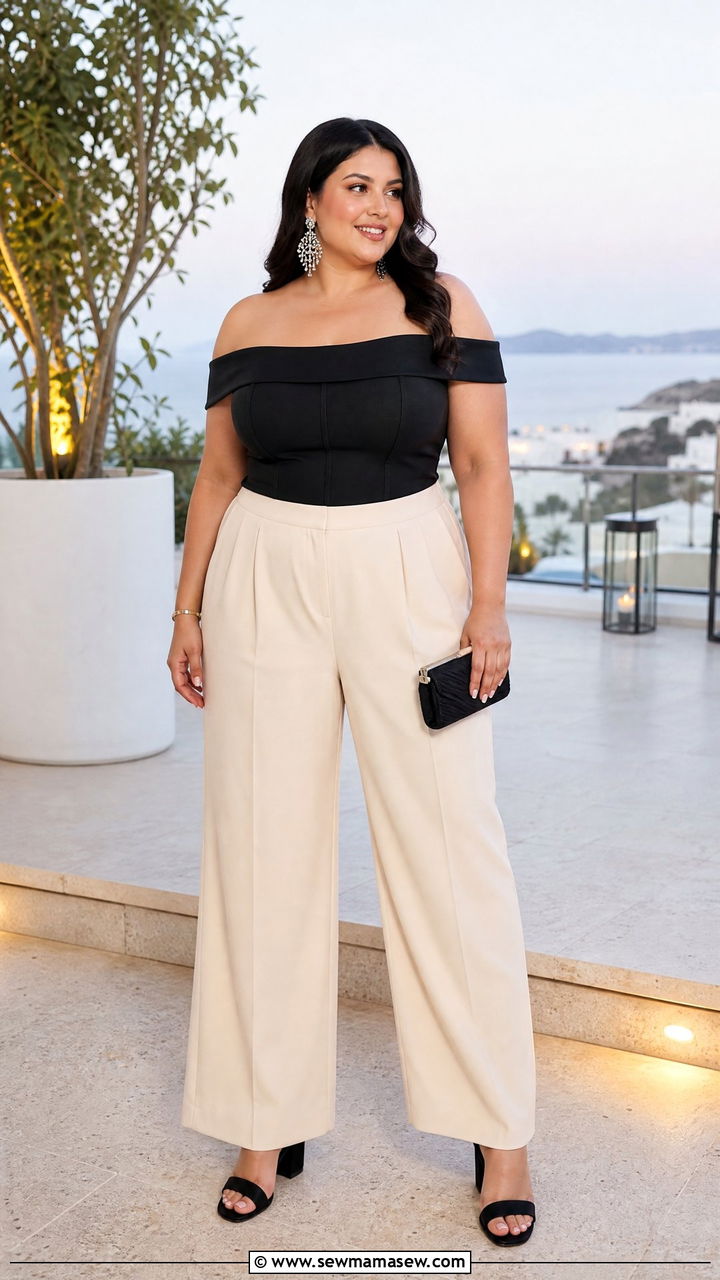 Plus Size Off Shoulder Top Outfit - 20 plus size elegant top outfit ideas