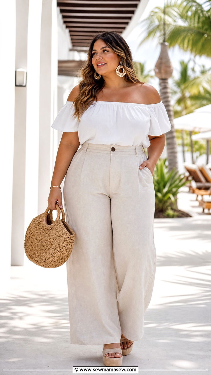 Plus Size Off Shoulder Top Outfit - 20 plus size trendy tops outfit ideas 2026