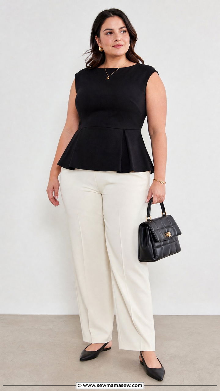 Plus Size Old Money Peplum Top Outfit - 20 plus size old money top outfit ideas