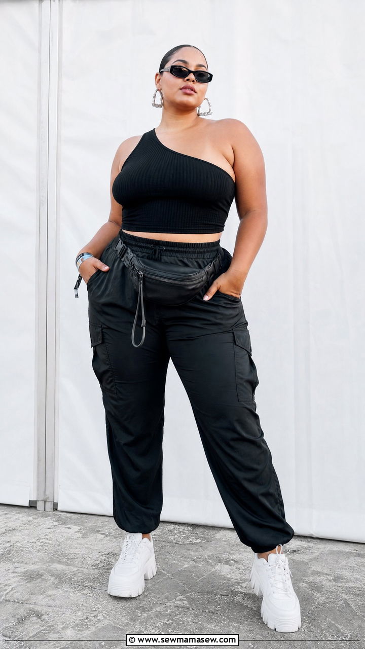 Plus Size One Shoulder Festival Top Outfit - 20 plus size festival top outfit ideas