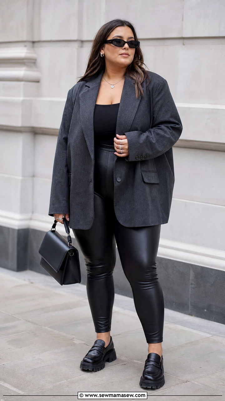 Plus Size Oversized Blazer Outfit - 20 plus size edgy outfit ideas