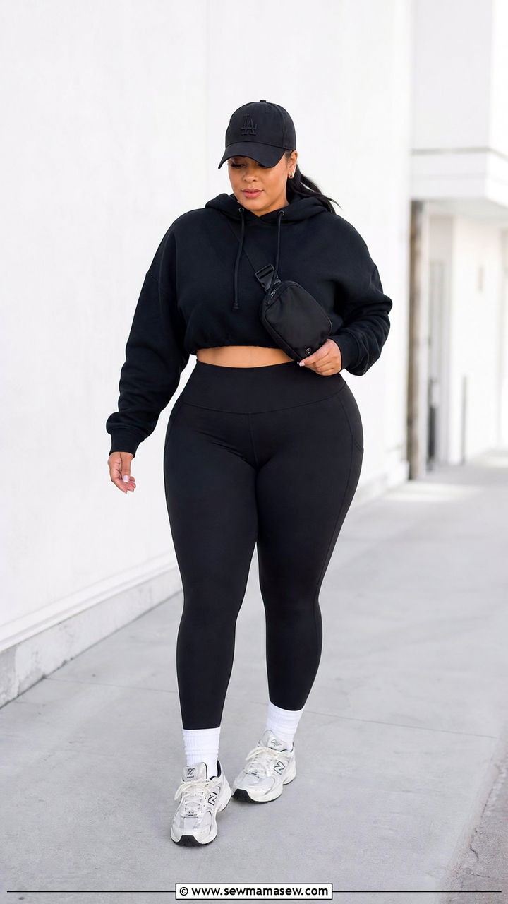 Plus Size Oversized Crop Top With Leggings - 20 plus size oversized crop top outfit ideas