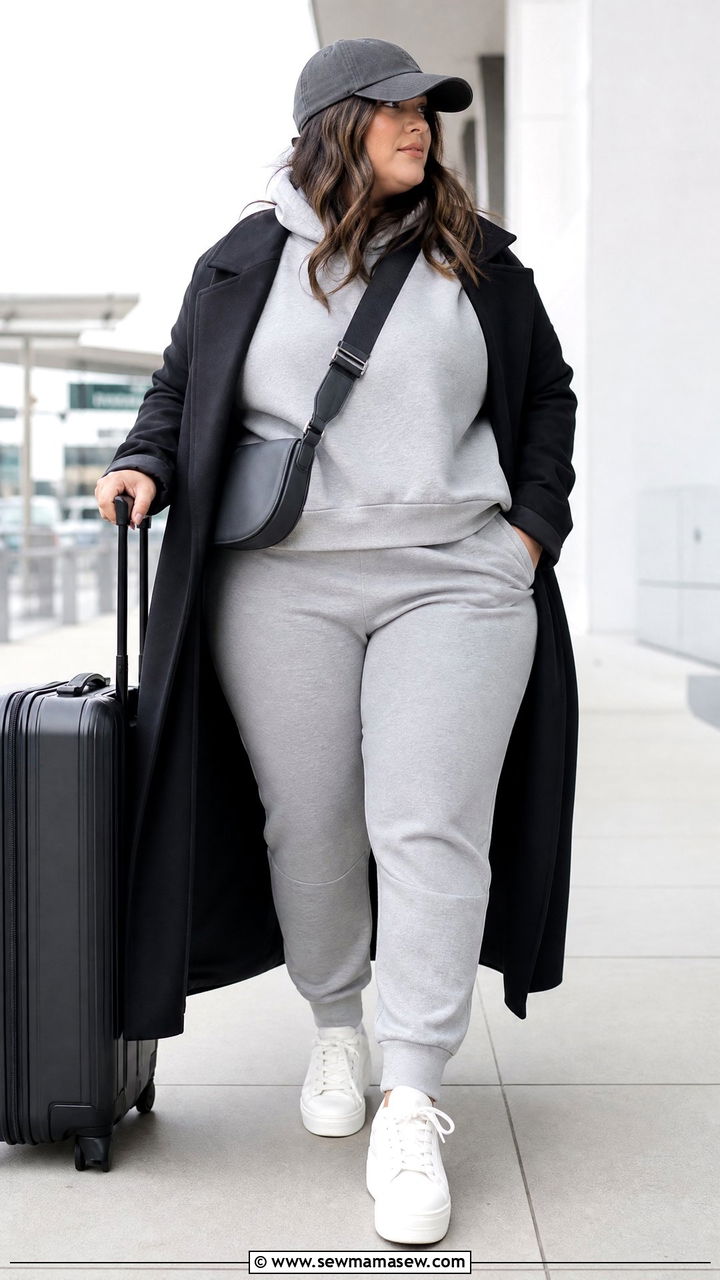 Plus Size Oversized Sweater With Joggers - 20 plus size oversized sweater outfit ideas