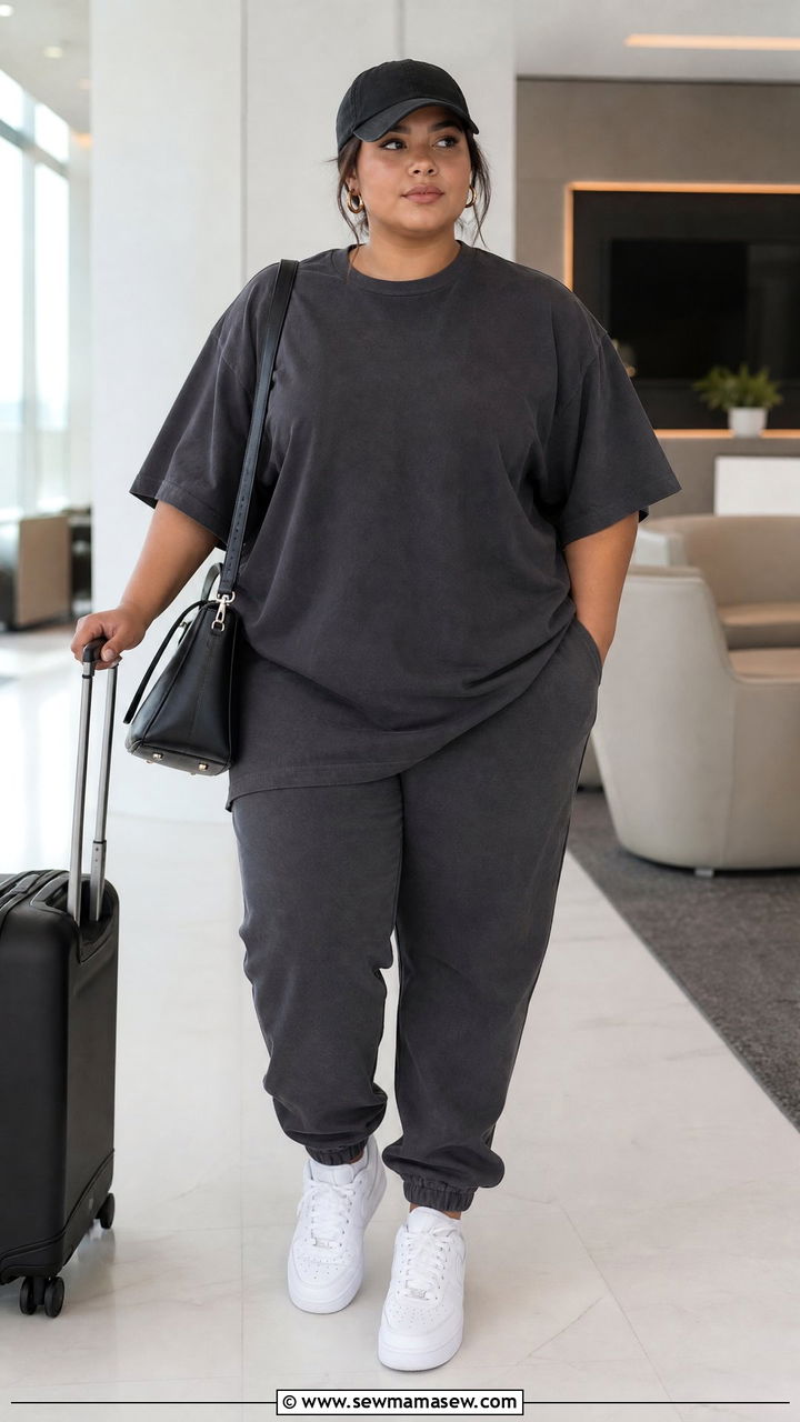 Plus Size Oversized T Shirt With Matching Sweatpants - 20 plus size oversized t shirt outfit ideas