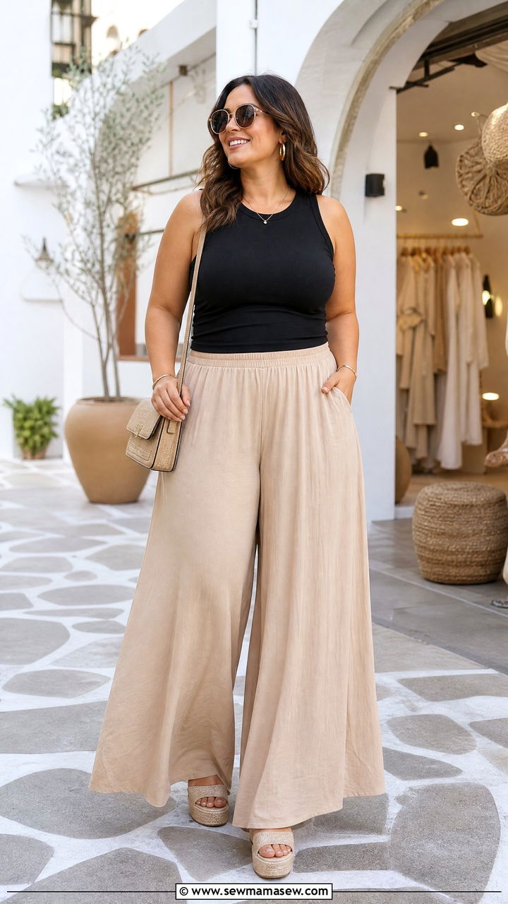 Plus Size Palazzo Pants Outfit - 20 plus size outfits for thick thighs