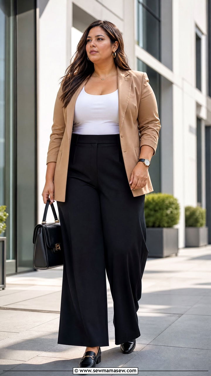 Plus Size Palazzo Pants With Blazer - 20 plus size palazzo pants outfit ideas
