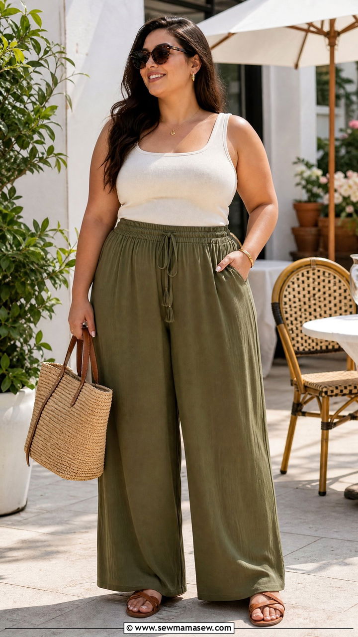 Plus Size Palazzo Pants With Tank Top - 20 plus size palazzo pants outfit ideas