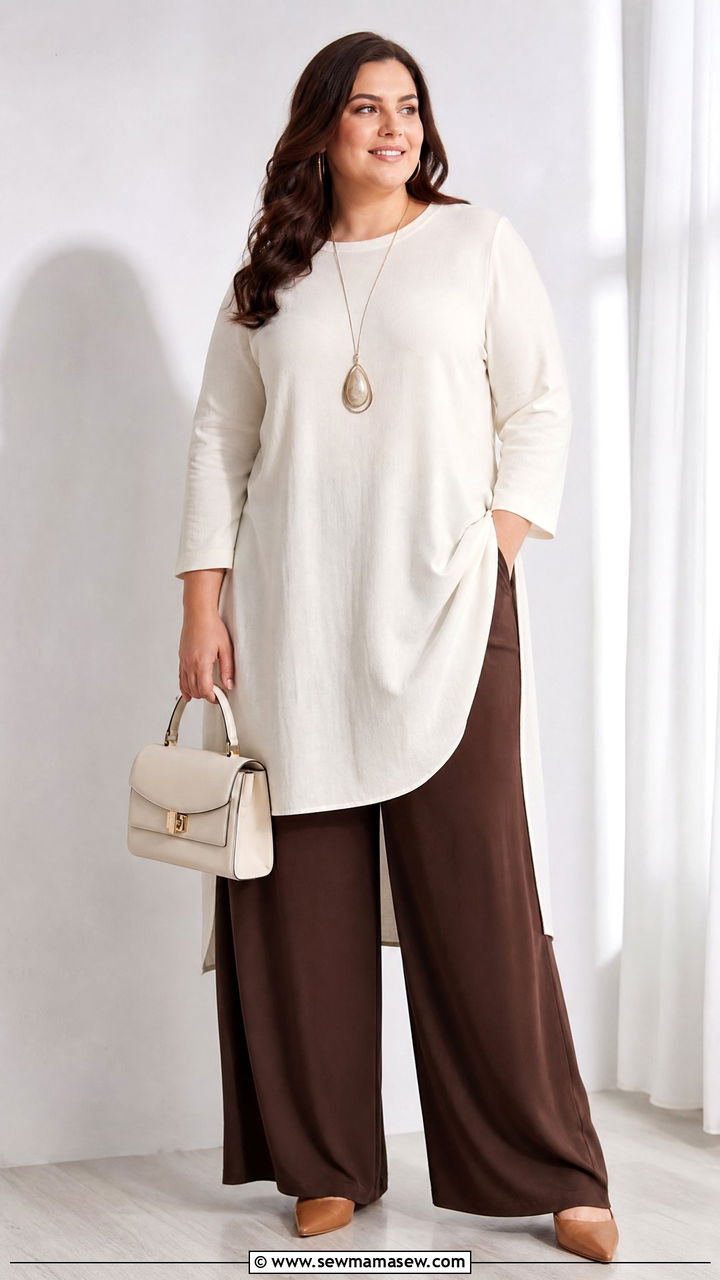 Plus Size Palazzo Pants With Tunic Top - 20 plus size palazzo pants outfit ideas