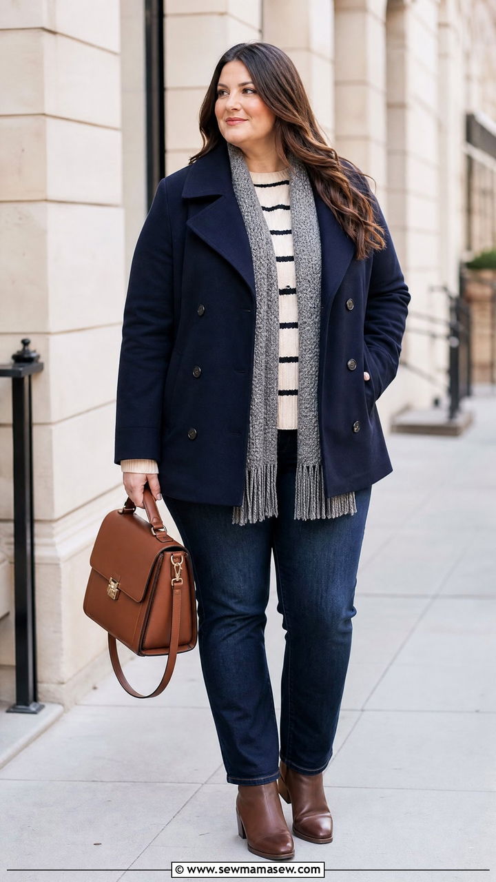 Plus Size Peacoat Outfit - 20 plus size winter coat outfit ideas