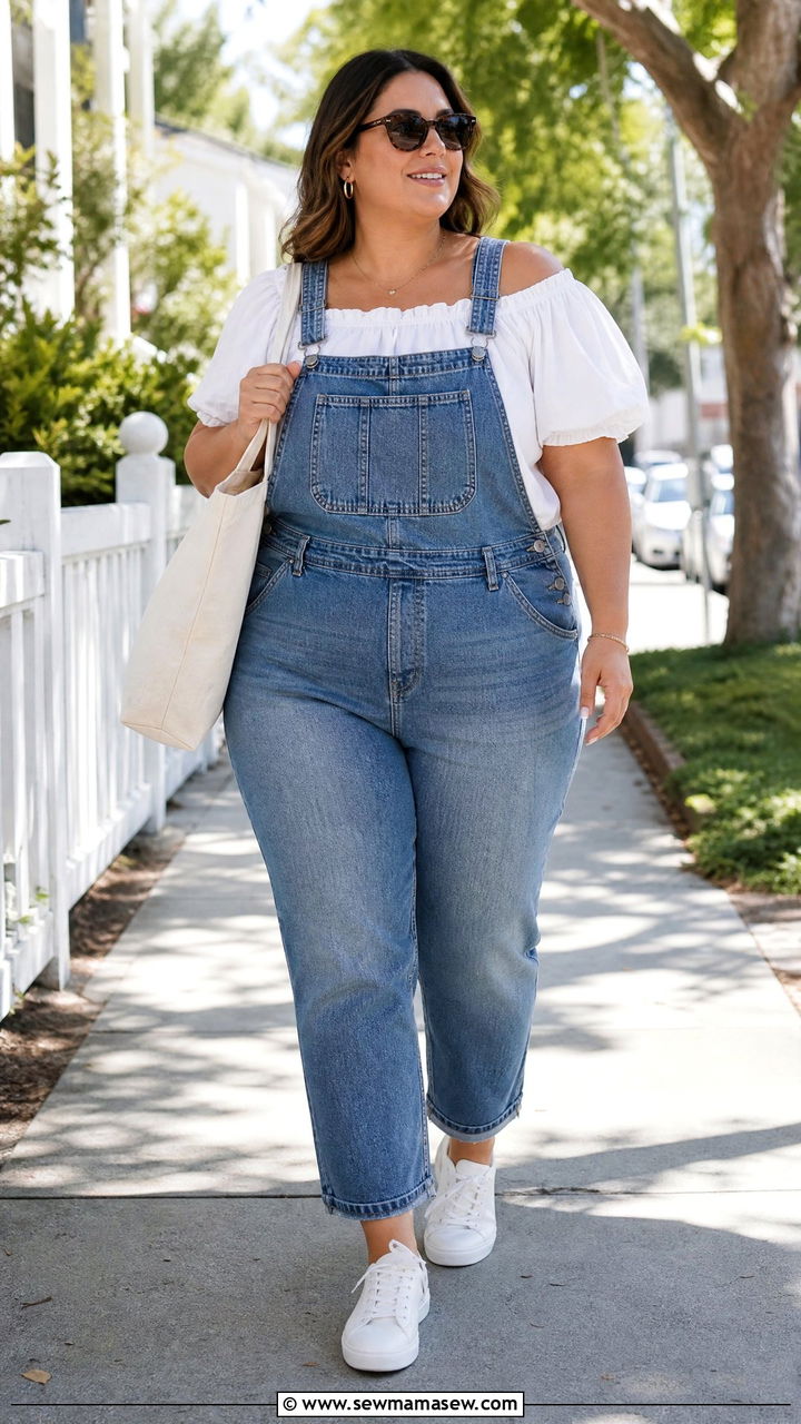 Plus Size Peasant Blouse With Overalls - 20 plus size peasant blouse outfit ideas