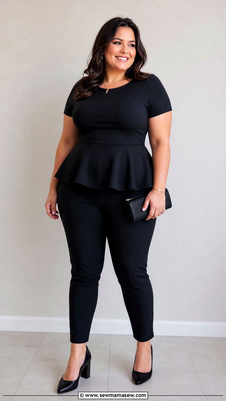Plus Size Peplum Top Outfit - 20 plus size dressy top outfit ideas