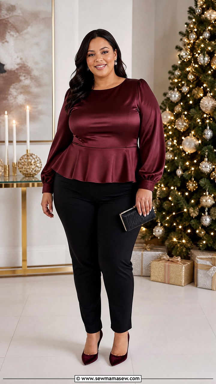 Plus Size Peplum Top Outfit - 20 plus size holiday party top outfit ideas