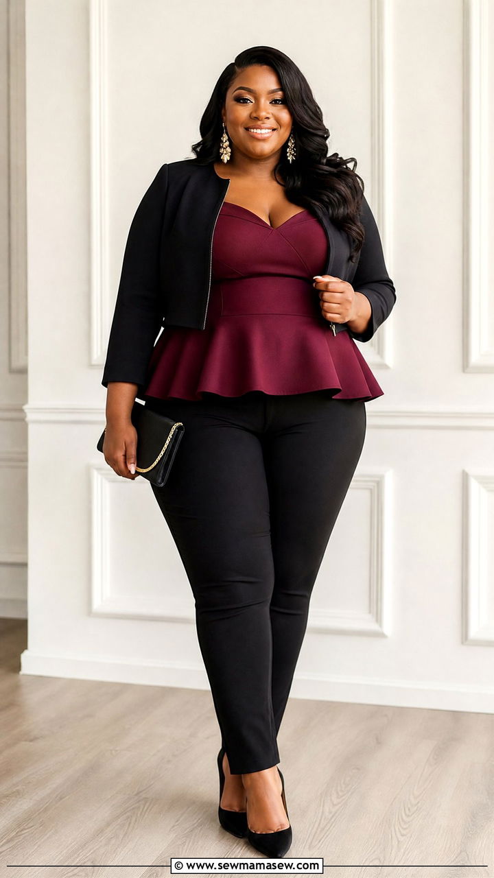 Plus Size Peplum Top Outfit - 20 plus size night out top outfit ideas